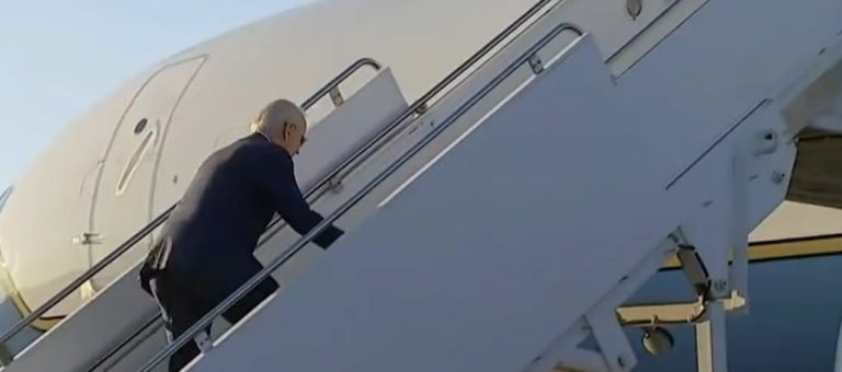 ‘Watch Out for the Stairs!’: Biden Once Again Slips and Falls Climbing Stairs to Air Force One