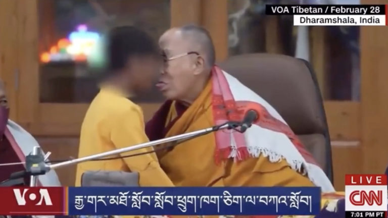 Dalai Lama Tells Child to ‘Suck’ His Tongue