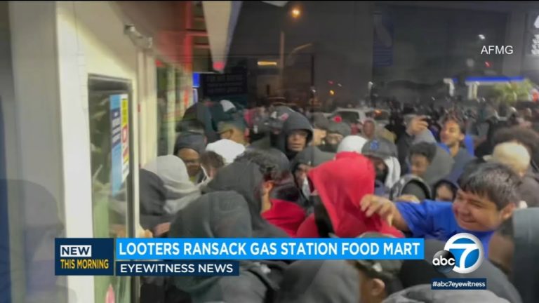 Watch: Dozens of Looters Outnumber Police Looting Gas Station, Only One Arrest Made