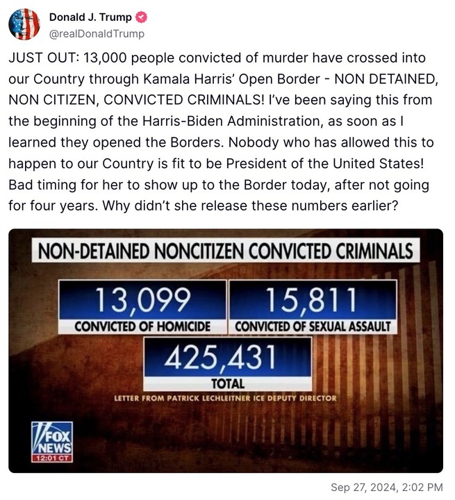 Data Dump Shows 650,000 Migrant Criminals, Suspects Free in Biden-Harris's America