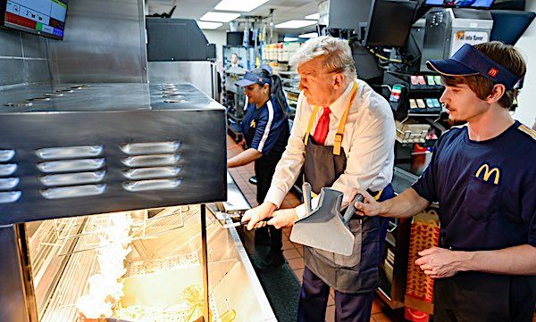 Mc'Donald' Trump: WATCH Former president work deep fryer to troll Kamala over claim she labored under golden arches * WorldNetDaily * by Stepheny Price, Brooke Singman, Fox News