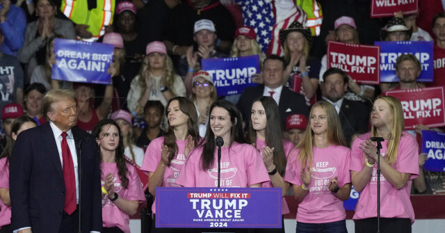 WATCH: Trump Brings Women's Swim Team That Stood up to Trans Athlete on Rally Stage