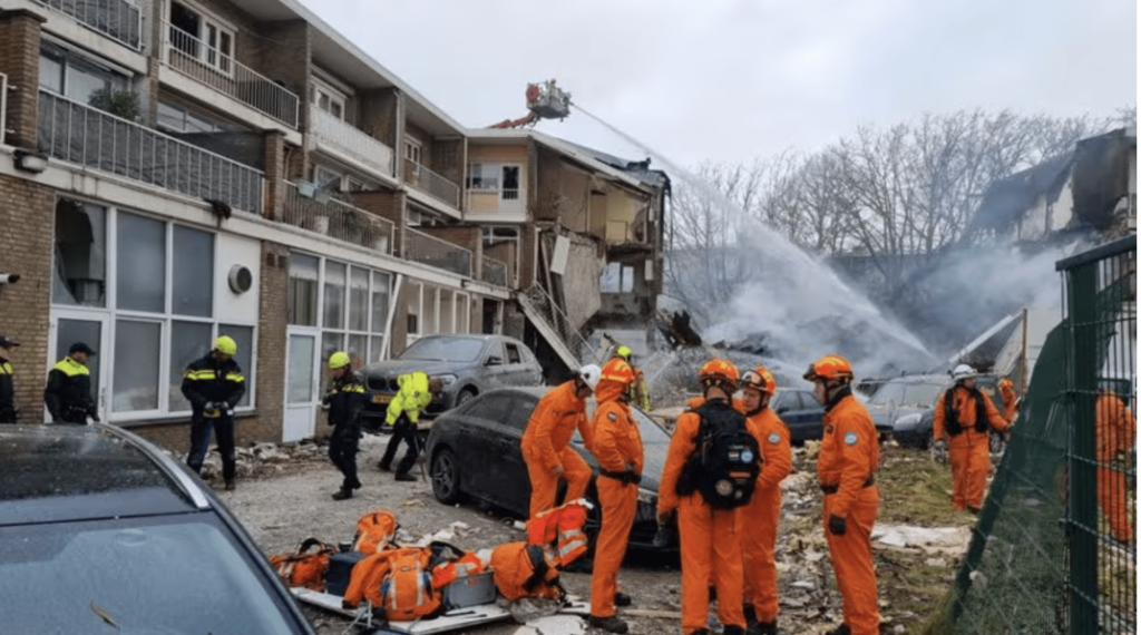 Large Explosion Partially Collapses Building in The Hague