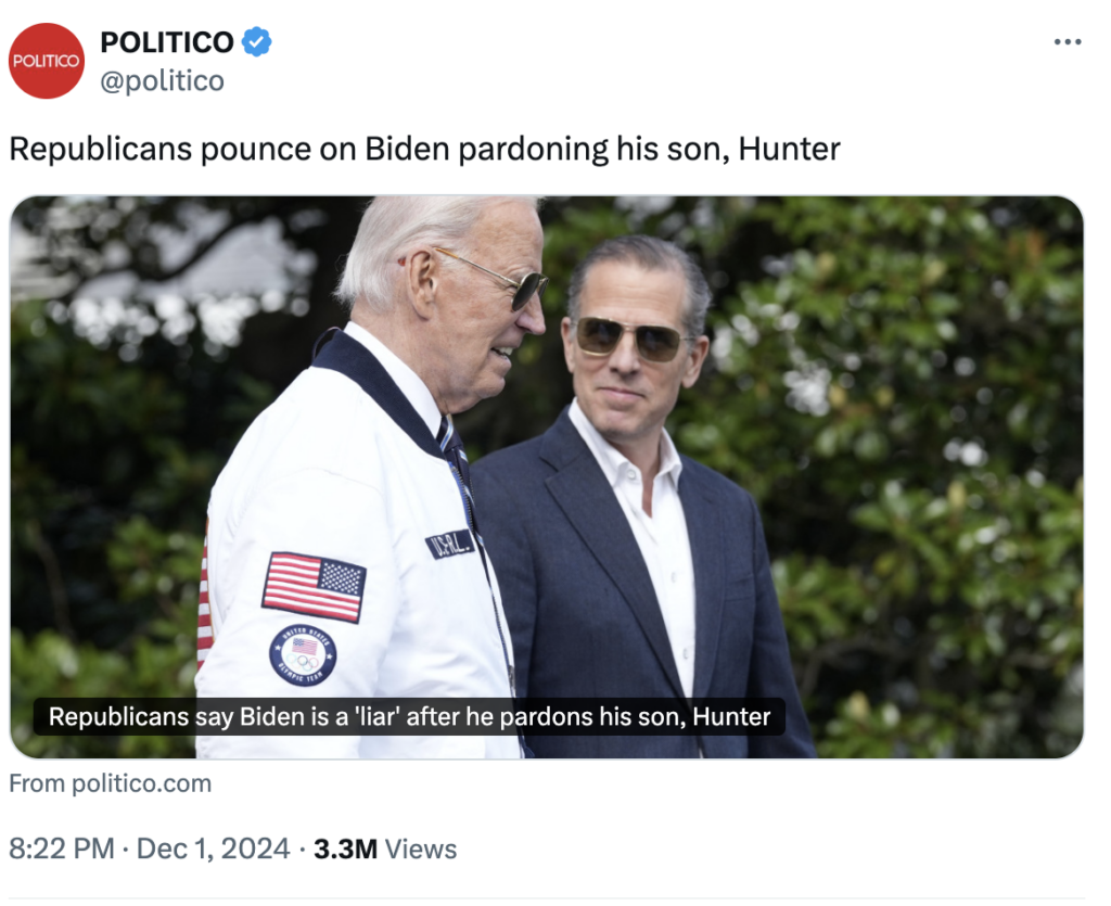 Media Should Be Flogged For Their Role In Biden’s Pardon Ploy