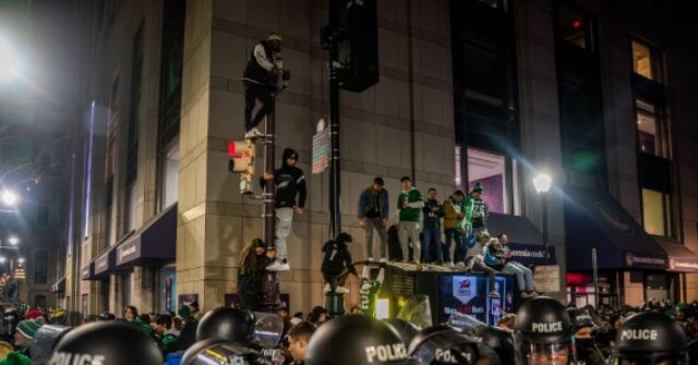 WATCH: Rowdy Eagles Fans Clash with Police, Destroy Property as Super Bowl Chaos Descends on Philly